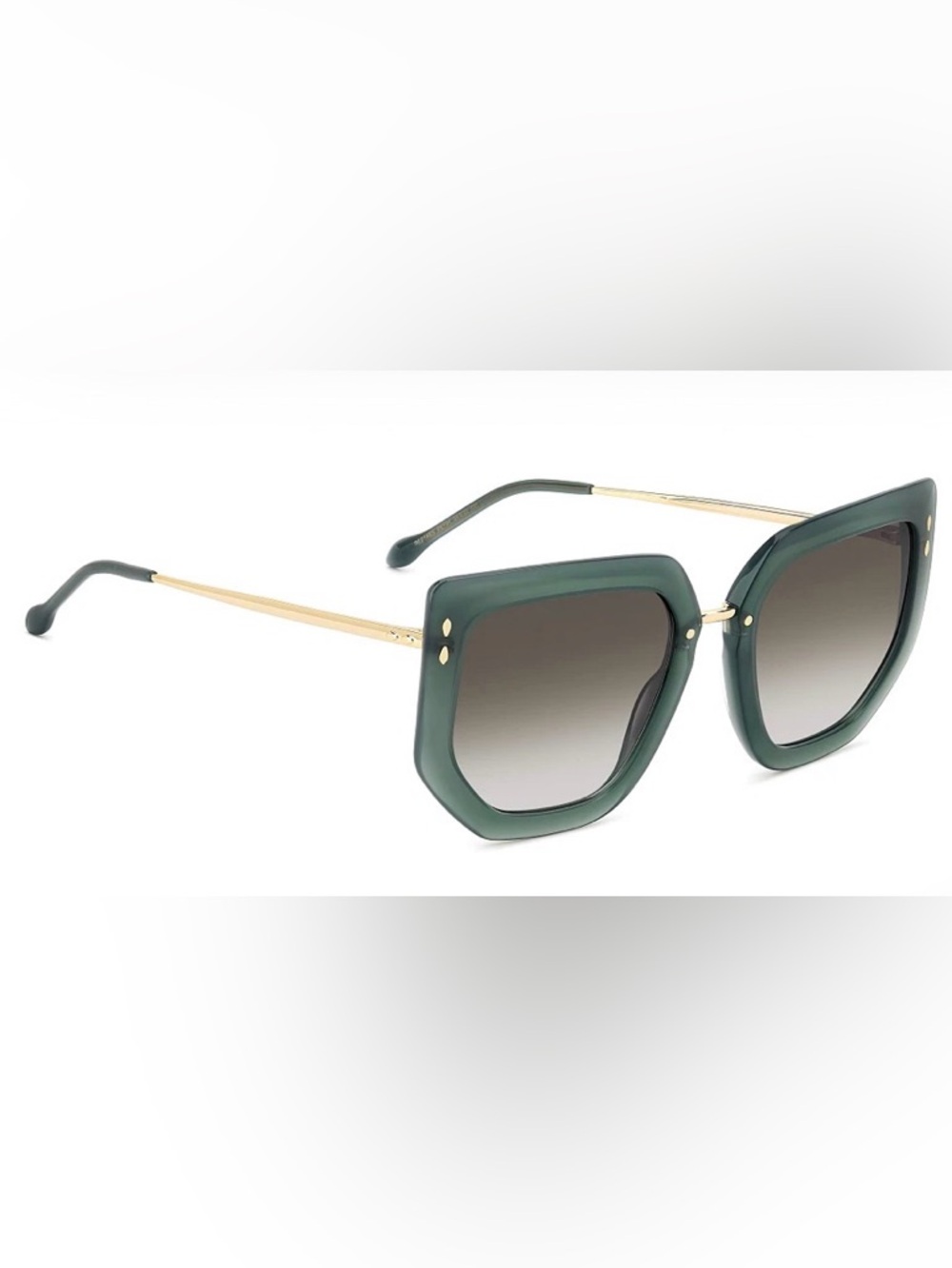 Isabel Marant Green Oversized Square Sunglasses with Gold Bridge - Picture 3 of 4